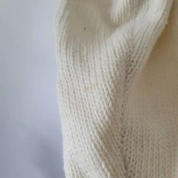 Vintage Northern Isles Hand Embroidered Knit Sweater Cream M - Picture 10 of 12